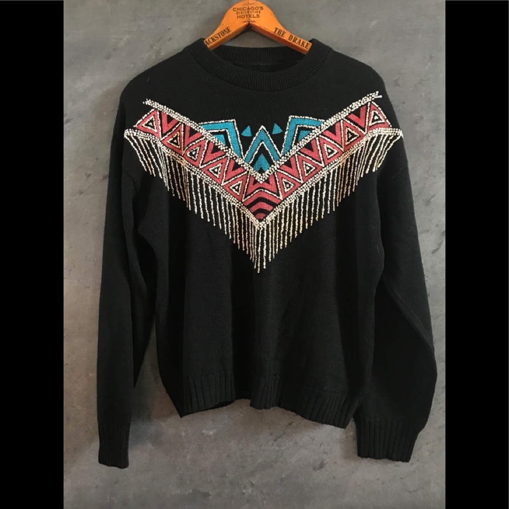Vintage Kenneth Too! Beaded Sweater